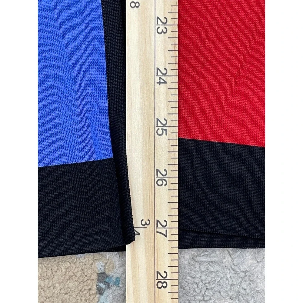 Exclusively Misook Cardigan Sweater Womens XL Color Block Open Front Long Sleeve